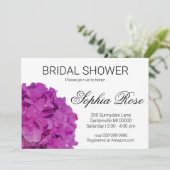 Invitation Élégante douche nuptiale magenta rose (Debout devant)