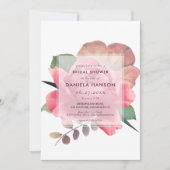 Invitation Elégante douche nuptiale rose vintage (Devant)