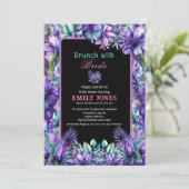 Invitation Elégante douche tropicale violette à nuptiale (Debout devant)