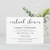 Invitation Elégante douche virtuelle noir et blanc (Debout devant)