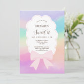 Invitation Elégante Dreamy Pink Bow Sweet 16 Anniversaire (Debout devant)