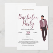 Invitation élégante du Bachelor Party (Devant / Derrière)
