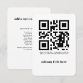 Invitation élégante du code QR personnalisé modern (Devant / Derrière)