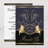 Invitation Élégante Du Parti De La Retraite En Noi (Devant / Derrière)