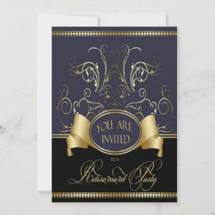 Invitation Élégante Du Parti De La Retraite En Noi