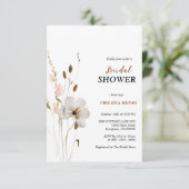 Invitation Elegante ducha de novias con flores de Boho (Debout devant)