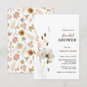 Invitation Elegante ducha de novias con flores de Boho (Devant / Derrière)