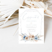 Invitation Élégante Dusty Blue Boho