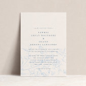 Invitation Elégante Dusty Blue Chinoiserie Floral Mariage