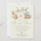 Invitation Elégante Dusty Blue Citrouilles Fête des mariées d (Devant)