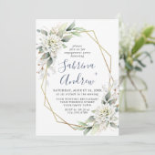 Invitation Elégante Dusty Blue Green Party (Debout devant)