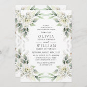 Invitation Elégante Dusty Blue Green Party (Devant / Derrière)