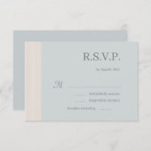 Invitation Elégante Dusty Blue Wood Graines Graines Mariage R (Devant / Derrière)