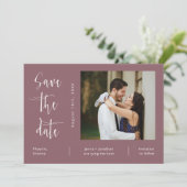 Invitation Élégante Dusty Purple QR Code Photo Enregistrer la (Debout devant)