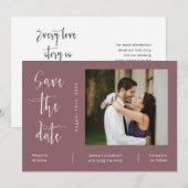 Invitation Élégante Dusty Purple QR Code Photo Enregistrer la (Devant / Derrière)