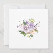 Invitation Elégante Dusty violet Fête des mariées florale bla (Dos)