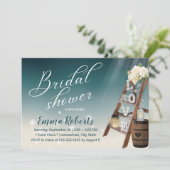 Invitation Elégante échelle Turquoise et Fête des mariées de (Debout devant)