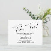 Invitation Élégante écriture de main prendre deux Mariage de  (Debout devant)