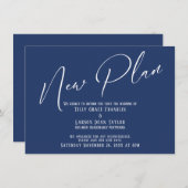 Invitation Élégante écriture manuscrite Nouveau plan Marine F (Devant / Derrière)
