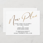 Invitation Élégante écriture manuscrite or Nouveau plan Faire (Devant / Derrière)