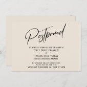 Invitation Élégante écriture manuscrite Postponted Mariage Ca (Devant / Derrière)