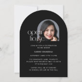 Invitation Élégante écriture moderne d'arche Photo Fête de re (Dos)