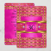 Invitation Elégante Elite Gold Rose Anniversaire Party 4 (Devant / Derrière)