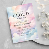 Invitation Élégante, Elle Est Sur Cloud Neuf Fêtes des mariée