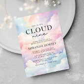 Invitation Élégante, Elle Est Sur Cloud Neuf Fêtes des mariée