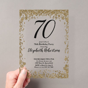 Invitation élégante en acrylique pour 70e annivers