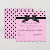 INVITATION ÉLÉGANTE EN BACHELORETTE ROSE (Devant / Derrière)