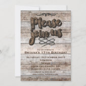 Invitation élégante en bois rustique de type marro (Devant)