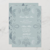 Invitation élégante en damas français (Devant / Derrière)