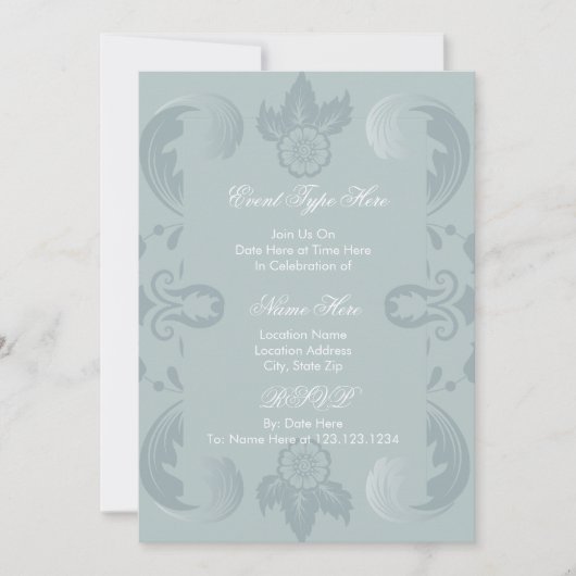 Invitation élégante en damassé français (Devant)