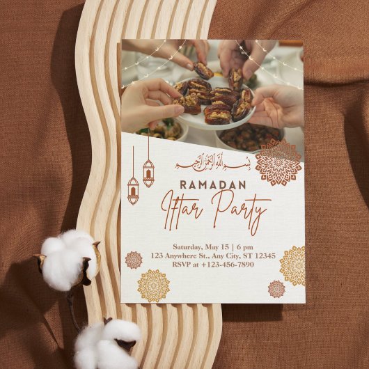 Invitation élégante en or pour Iftar de Ramadan av