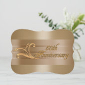 Invitation élégante en or pour le 50e anniversaire (Debout devant)