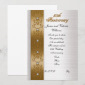 Invitation élégante en or pour les 50 ans de maria (Devant / Derrière)