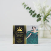 Invitation élégante en or pour Quinceanera (Debout devant)