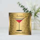 Invitation élégante en or pour soirée cocktail (Debout devant)