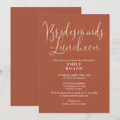 Invitation élégante en script terre cuite pour le  (Devant / Derrière)
