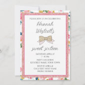 Invitation élégante en Sweet sixteen rose (Devant)