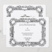 Invitation Élégante époque victorienne 1834 Frame Border (Devant / Derrière)