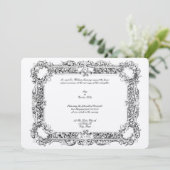 Invitation Élégante époque victorienne 1834 Frame Border (Debout devant)