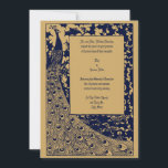 Invitation Élégante époque victorienne Art Nouveau Peacock Ma<br><div class="desc">Cette frontière de paon Art Nouveau a été dérivée d'une ancienne ère victorienne de 1874 à 1894, illustration de Theo van Hoytema. Vous pouvez facilement personnaliser le texte et customiser les couleurs. L'image du couple sur le dos peut être facilement remplacé par votre propre photo ou image dans ce modèle...</div>