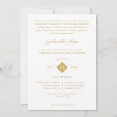 Invitation Elegante Español Forma Moderna De Diamante Floral (Dos)