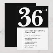 Invitation élégante et chic pour 36e anniversaire (Devant / Derrière)