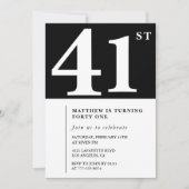 Invitation élégante et chic pour 41e anniversaire (Devant)