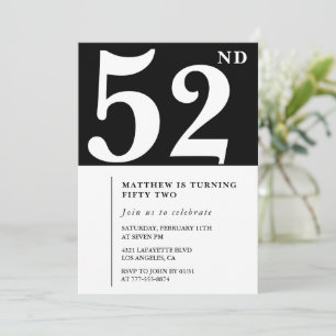 Invitation élégante et chic pour 52e anniversaire