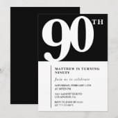 Invitation élégante et chic pour 90e anniversaire (Devant / Derrière)