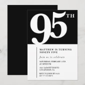Invitation élégante et chic pour 95e anniversaire  (Devant / Derrière)